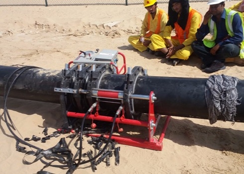 आईएसओ प्रमाणन 250MM एचडीपीई बट फ्यूजन वेल्डिंग थर्मोफ्यूजन 6.3Mpa