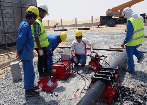 आईएसओ प्रमाणन 250MM एचडीपीई बट फ्यूजन वेल्डिंग थर्मोफ्यूजन 6.3Mpa